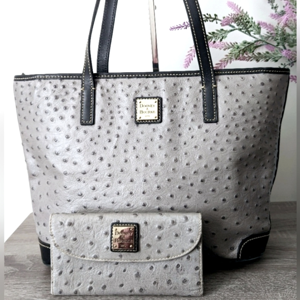 Dooney and Bourke Ostrich Tote AND Wallet